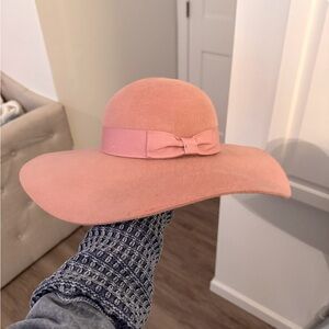 Anthropologie pink felt sunhat
